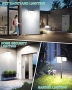 Solar Outdoor Lights with Stakes, 2500LM 180° PIR Motion Sensor, 360° Wide - Image 8