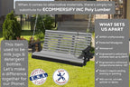 Poly Lumber Wood 5FT Porch Swing Amish Craftsmandship Made in USA HDPE - Image 3