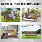 VEVOR Outdoor Wooden Porch Swing, 880lbs 4.5FT Heavy Duty Haning Porch Swings - Image 6