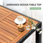 Flamaker 5 Piece Patio Dining Set Outdoor Acacia Wood Table and Chairs - Image 3