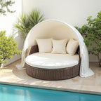 MICTONY Outdoor Daybed Cushion Cover, Sun Bed Cushion Cover, Outdoor Round Bed - Image 7