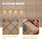 9 Piece Patio Furniture Set, Wicker Modular Outdoor Furniture - Image 2