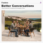 PURPLE LEAF 5 Pieces Outdoor Round Dining Set Patio Table and Chairs - Image 6