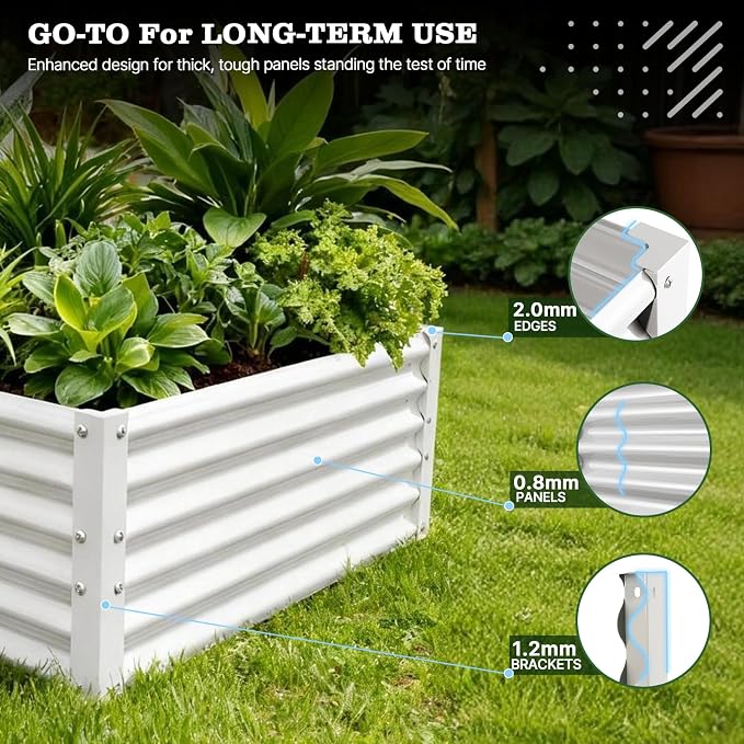 A ANLEOLIFE Set of 6, 18 Inch Tall Antique White Raised Garden Beds Kit - Image 4