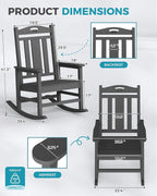 Ciokea Oversized Outdoor Rocking Chairs Set of 2, 380lbs Heavy-Duty Large Patio - Image 3