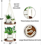 2 Tier Macrame Plant Hanger | Plant Hanger Indoor, Hanging Planter | Hanging - Image 3