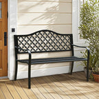 Sophia & William Outdoor Bench, 50 inches Metal Garden Bench, Cast Iron Park - Image 2