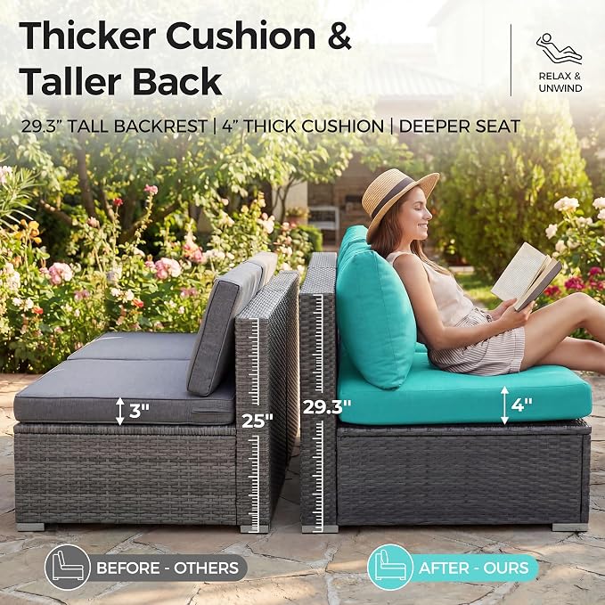NICESOUL 10 Piece Modern Outdoor Furniture Set - Image 7