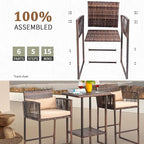 VINGLI 3 PCS Patio Bar Set Wicker, Outdoor Bar Table and Bar Stools - Image 3