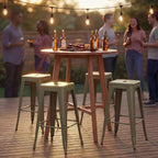 Shahoo 24 Inches Metal Bar Stools Counter Height Stackable Backless Stools - Image 9