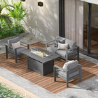 Wisteria Lane Aluminum Patio Furniture Set, 4 Piece Metal Outdoor Sofa Set by WisteriaLane