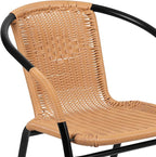 Flash Furniture Lila 2 Pack Beige Rattan Indoor-Outdoor Restaurant Stack Chair - Image 11