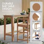 Ciokea 3 Pcs Outdoor Bar Height Table Set, Heavy-Duty All-Weather HDPE Patio - Image 5