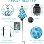 38Inch Angel Solar Lights Outdoor Decorative-Metal&Glass Angel Blue Hydrangea - Image 7