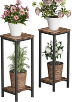 Homeiju 2-Pack Plant Stand Indoor, 2 Tier Wood Corner Plant Stand, Modern by Homeiju