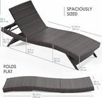 Nestl Chaise Lounge Chair Outdoor Set of 4, Wicker Patio Lounge Chair, Outdoor - Image 2