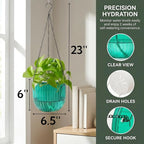 3 Pack Self Watering Hanging Planters, 6.5 Inch Hanging Flower Pot - Image 2