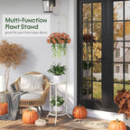 2-Tier Hanging Plant Stand Indoor and Outdoor, Space-Saving Iron Planter Shelves - Image 6
