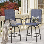 PHI VILLA Outdoor Swivel Bar Stools Set of 4, Bar Height Patio Stools & Chairs - Image 2