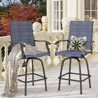 PHI VILLA Outdoor Swivel Bar Stools Set of 6, Bar Height Patio Chairs Furniture - Image 2