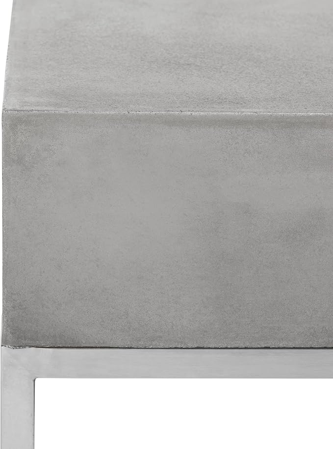 SAFAVIEH Outdoor Collection Eartha Modern Dark Grey Concrete Coffee Table - Image 12