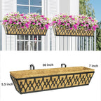 2 Pack 30 Inch Window Boxes Planters Railing Planter Box - Image 6