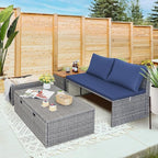 Devoko Patio Day Bed Outdoor Daybed Set Multifunctional Rattan Lounge Bed - Image 4
