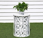 HFHOME Set of 3 Metal Outdoor Side Table, Nesting Round Coffee Table - Image 5