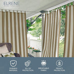 Elrene Home Fashions Highland Stripe Indoor/Outdoor Curtain Panel, 50 inches X - Image 2