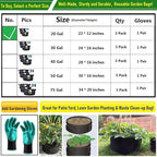 3-Pack 20 Gallon Thickened Plant Grow Bags Large Heavy Duty Fabric Plant Pots - Image 9