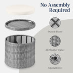 Best Choice Products Round Wicker Ottoman, Additional Seating, Side Table - Image 7