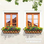 6pcs 24 Inch Window Deck with Coco Liner, Metal Hanging Flower Planter Window - Image 5