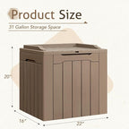 Flamaker 2 Pack Deck Box 31 Gallon Waterproof Resin Storage Box - Image 4