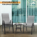 VINGLI Patio Chairs Set of 6 – Stackable Outdoor Dining Chairs - Image 6