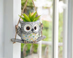 Swing Owl Hanging Planters for Indoor Plants, Cute Small Succulent Pots - Image 2