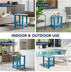 nalone Adirondack Side Table 16.5" Outdoor Side Table HDPE Plastic Double - Image 8