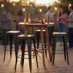Shahoo 30 Inches Metal Bar Stools Counter Height Stackable Backless Stools - Image 8
