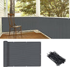 LOVE STORY 3'x6' Dark Grey Balcony Screen Privacy Fence Cover UV Protection by LOVESTORY