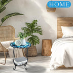 Outdoor Side Table Round Small Mosaic Patio Accent Indoor End Plant Coffee Tea - Image 2