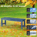 Outdoor Bench Set of 2, 2-Person Patio Backless Benches, HIPS Weatherproof - Image 4