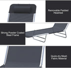 Outsunny Folding Chaise Lounge Pool Chairs, Outdoor Sun Tanning Chairs - Image 5