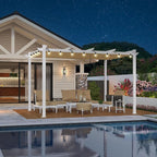 PURPLE LEAF 10' x 13' Outdoor Aluminum Pergola White Heavy-Duty Retractable by Unknown
