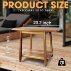 ENKEZI Acacia 24 Inches Outdoor Side Table, 2-Tier Sturdy Patio, End Table - Image 3
