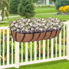 ZeeDix 4 Pack 24 Inch Railing Planter Box, Metal Window Boxes - Image 7