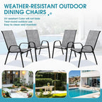 Outdoor Stackable Chairs Set of 4, Stacking Patio Chairs - Image 6