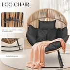 JAMFLY Egg Chair Outdoor Rocking Chairs, Wicker Patio Chair Oversized Lounger - Image 4
