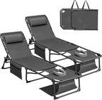 Devoko Beach Lounge Chair, Outdoor Sun Tanning Chair - Image 7
