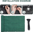 LOVE STORY 3'x10' Dark Green Balcony Screen Privacy Fence Cover UV Protection - Image 3
