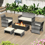 Tangkula 2 Pieces Patio PE Rattan Ottomans, and Yard - Image 9