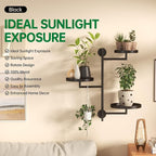 Rotating Window Wall Plant Shelves Stand Holder, 3 Tiered Metal Floating Plant - Image 6